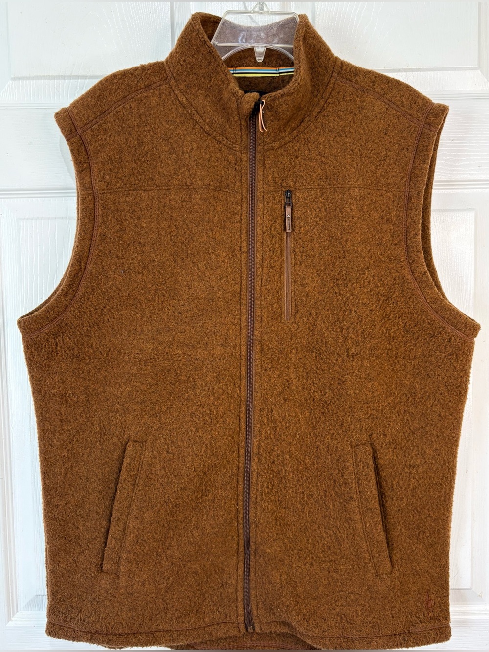 Smartwool Mens Hudson Trail Brown Wool Fleece Vest Size XL